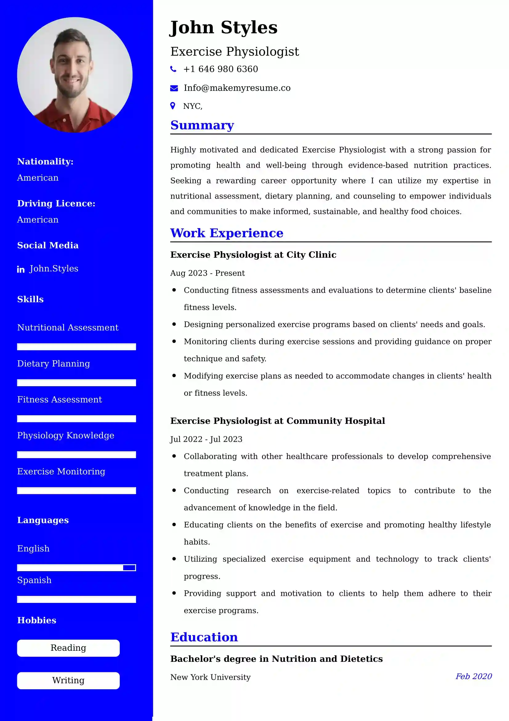 Best Fitness And Personal Trainer Resume Examples for UK