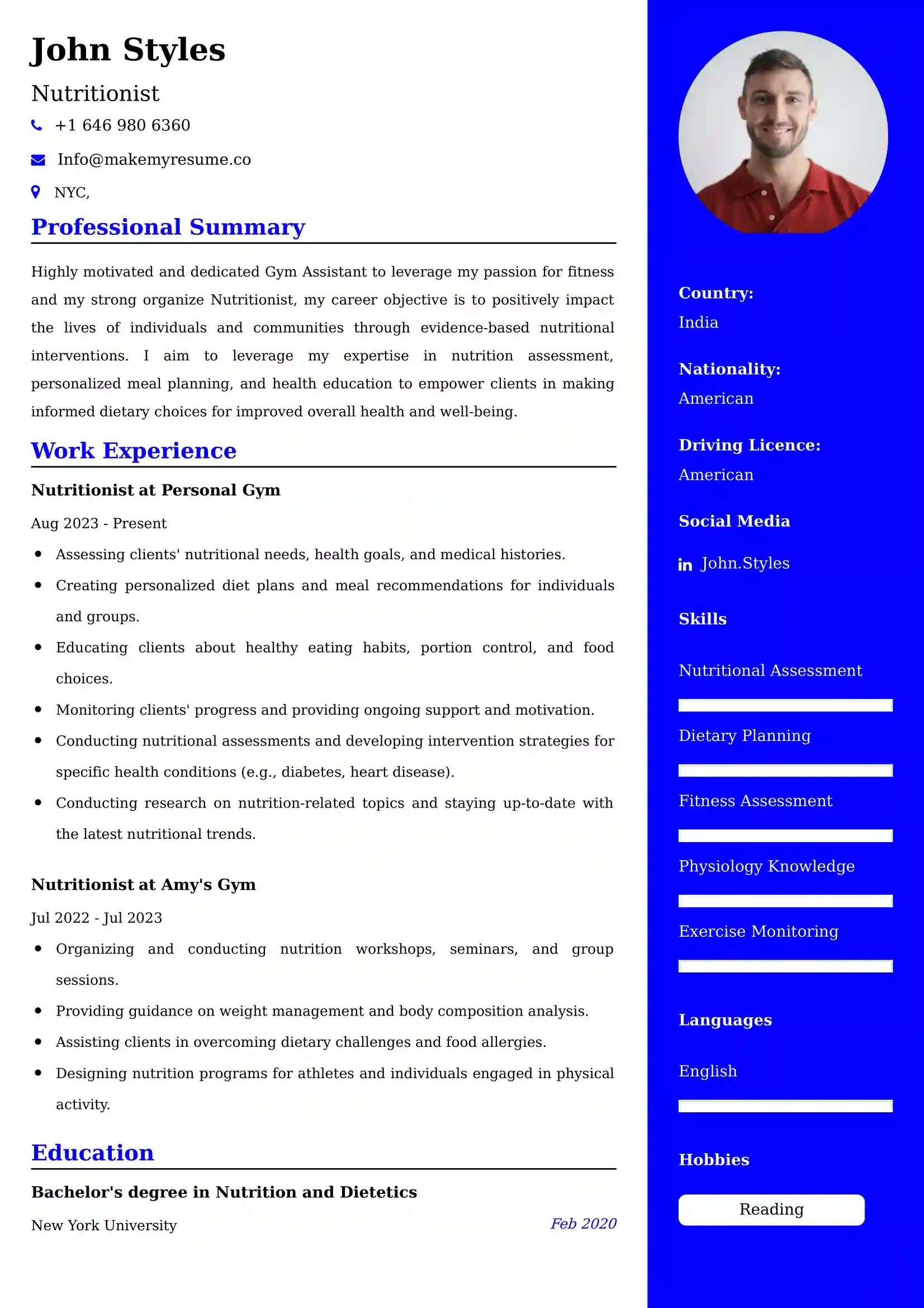 Best Personal Trainer Resume Examples for UK