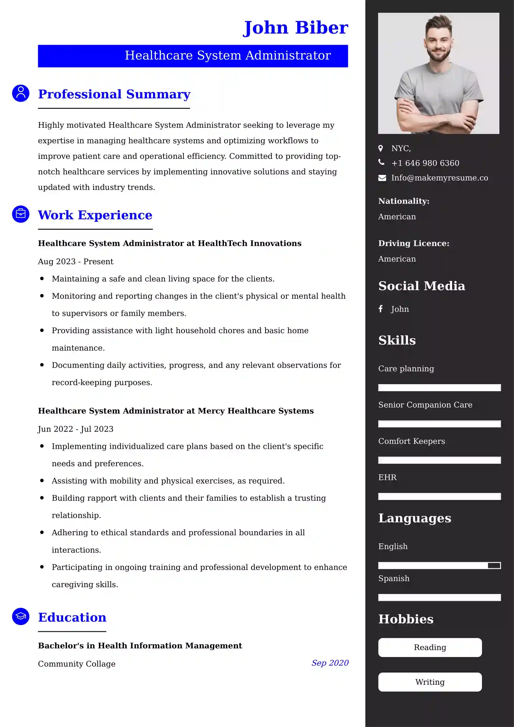 Best Healthcare Operations Manager Resume Examples for UK