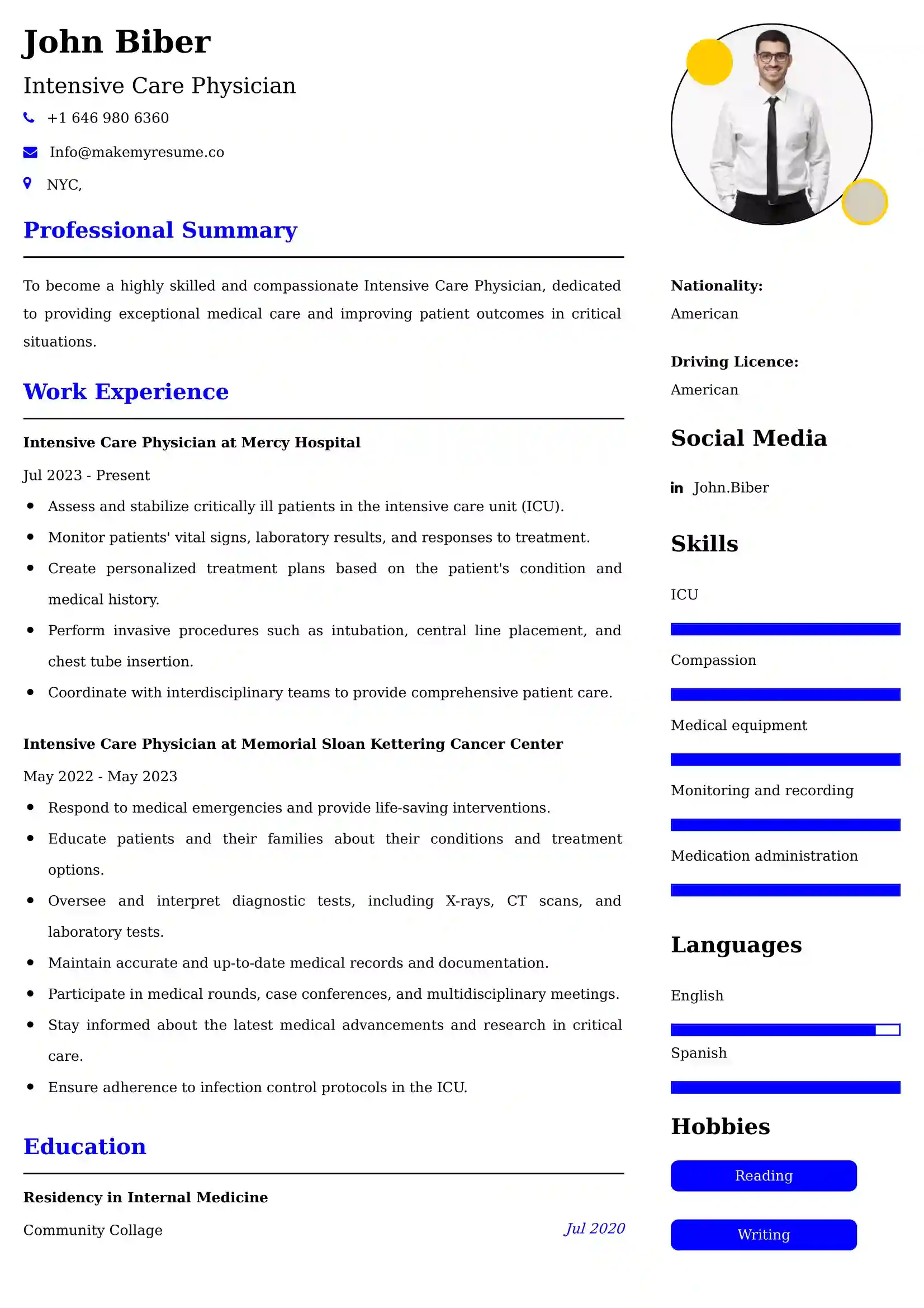 60+ Professional Medical Resume Examples, Latest Format