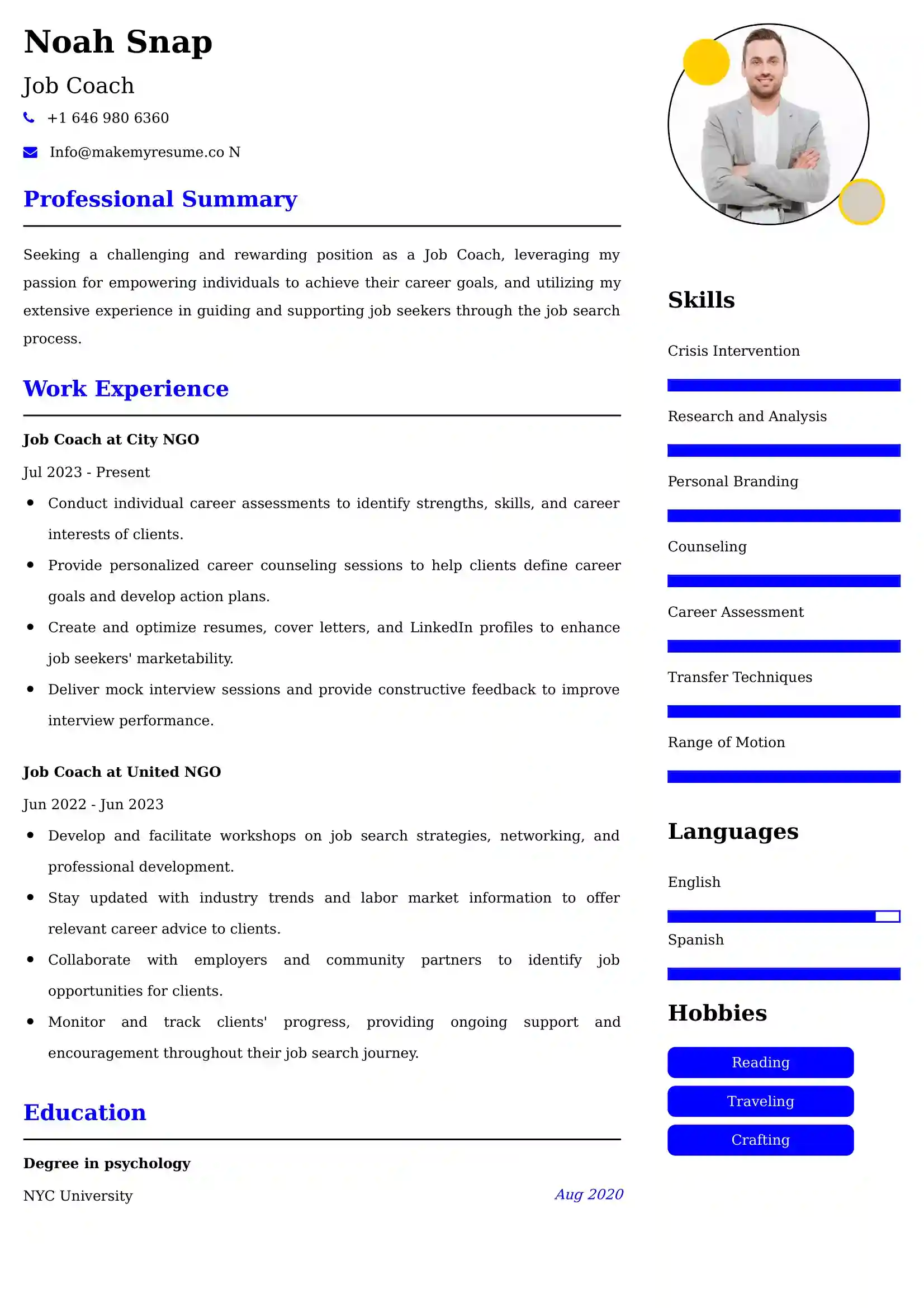 Best Job Coach Resume Examples for UK