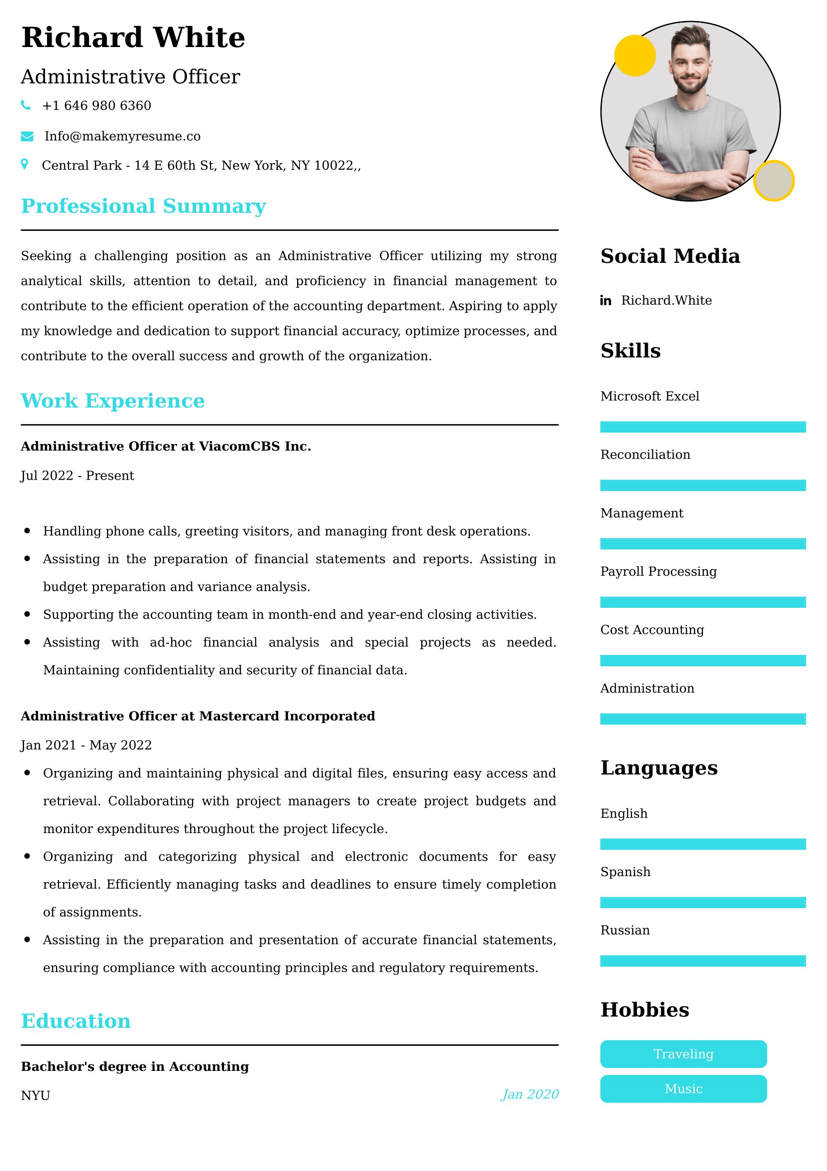 Best Administrative Coordinator Resume Examples for UK