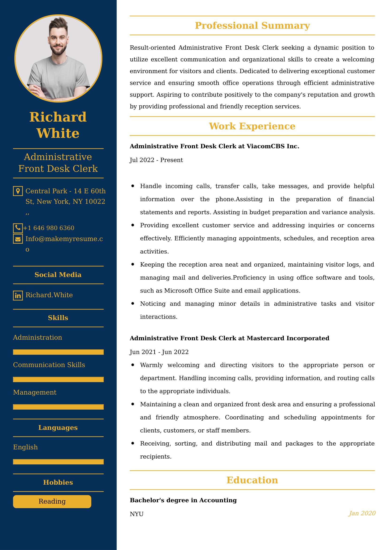 Best Front Office Assistant Resume Examples for UK