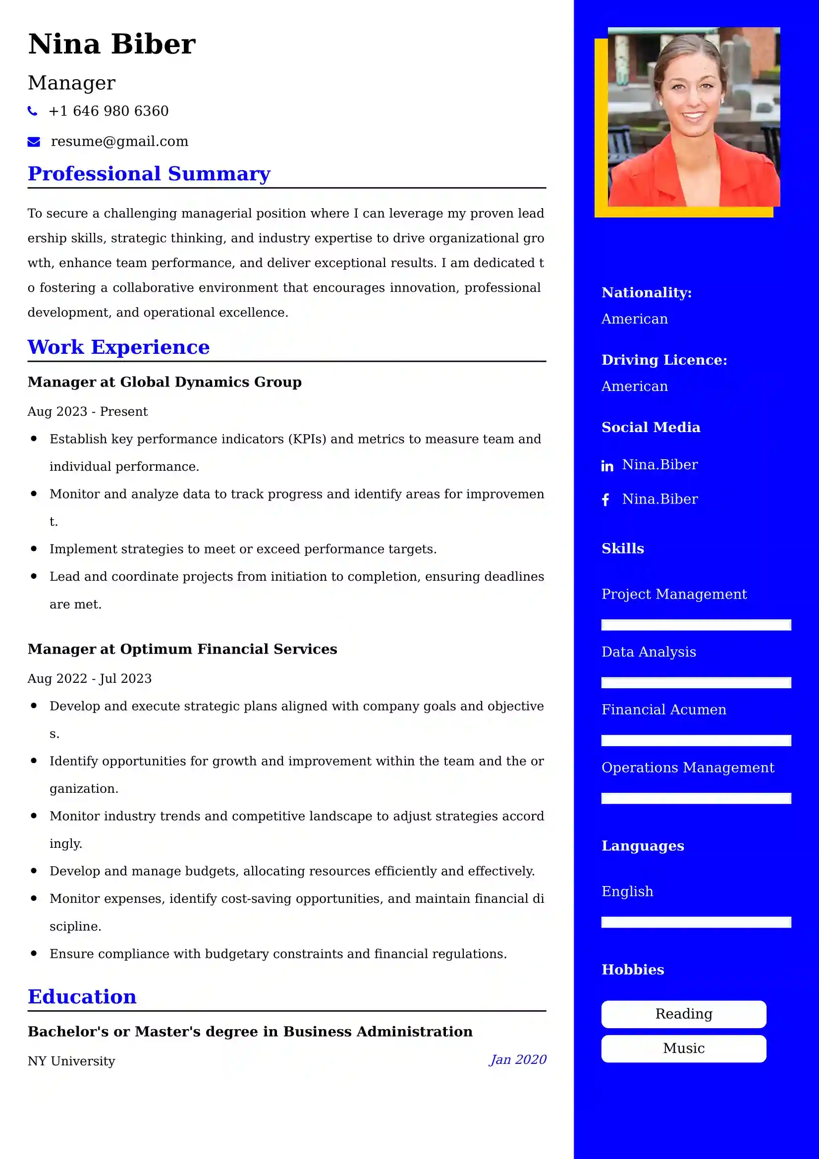 Best Operations Manager Resume Examples for UK