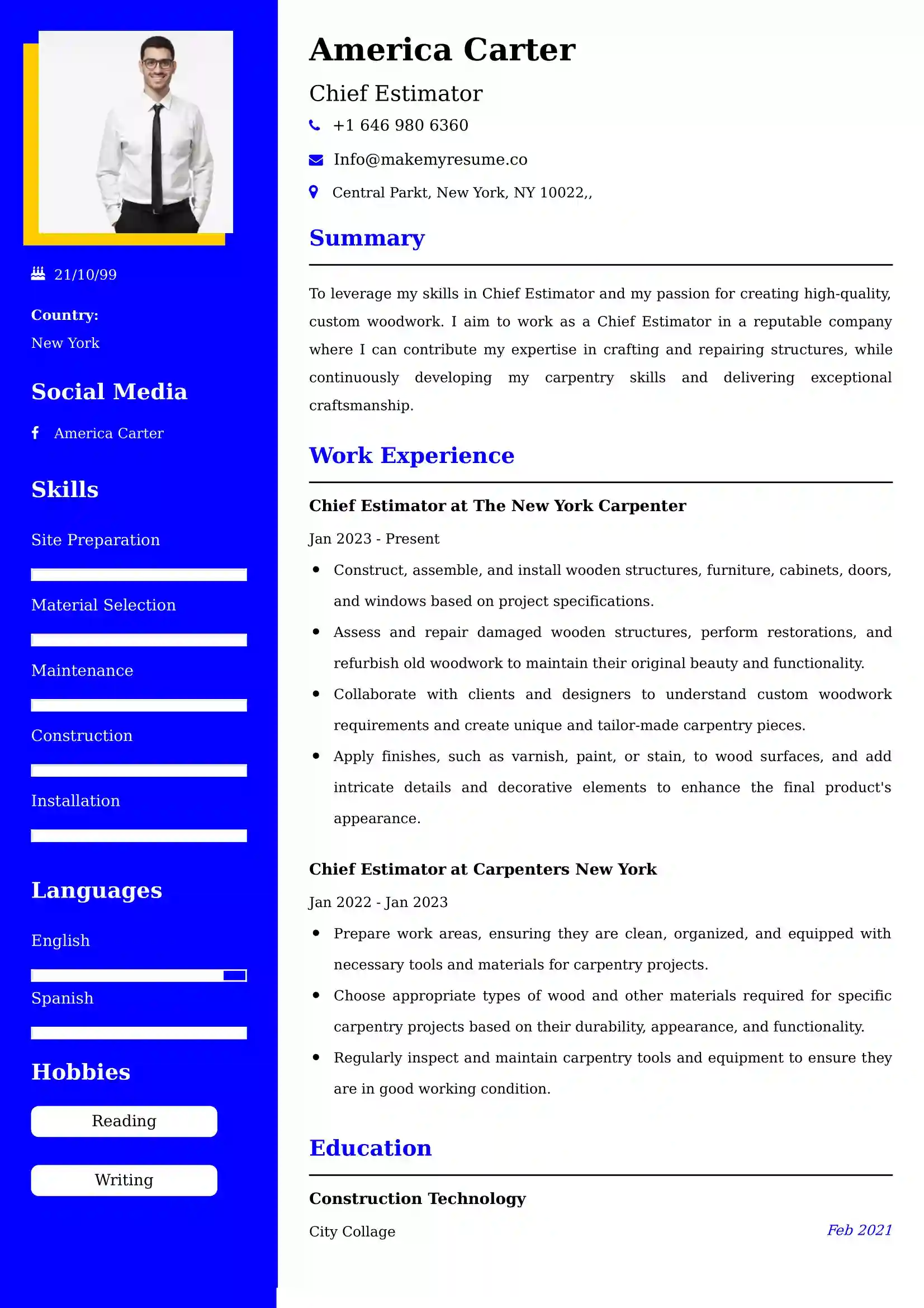 Best Construction Manager Resume Examples for UK