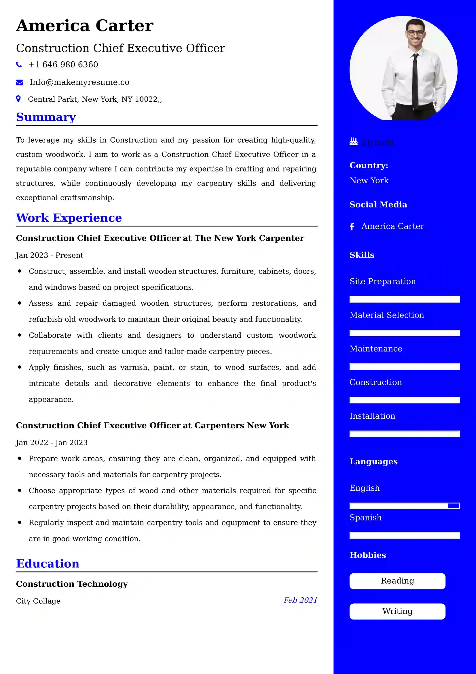60+ Professional Construction Resume Examples, Latest Format