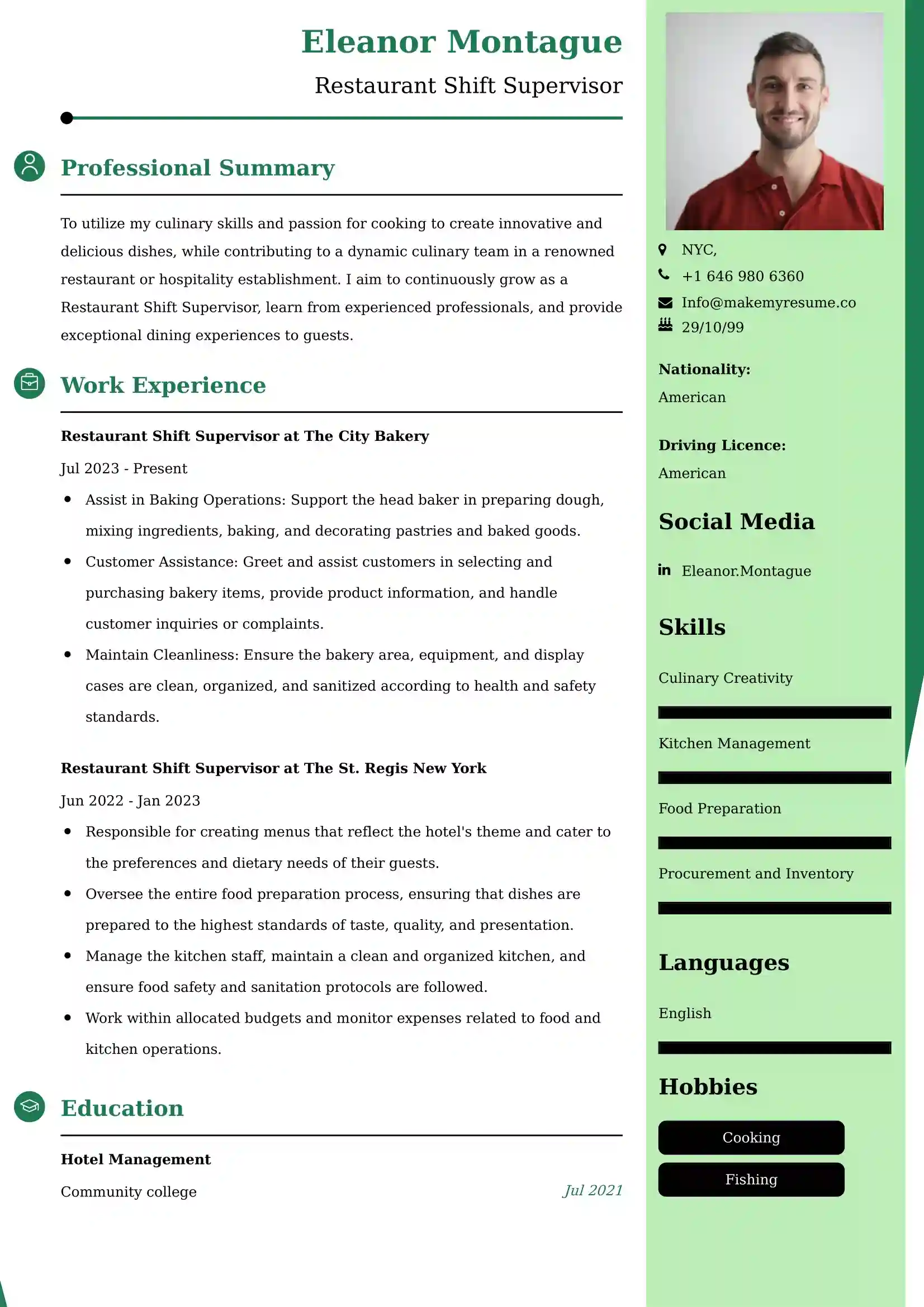 Best Junior Sous Chef Resume Examples for UK