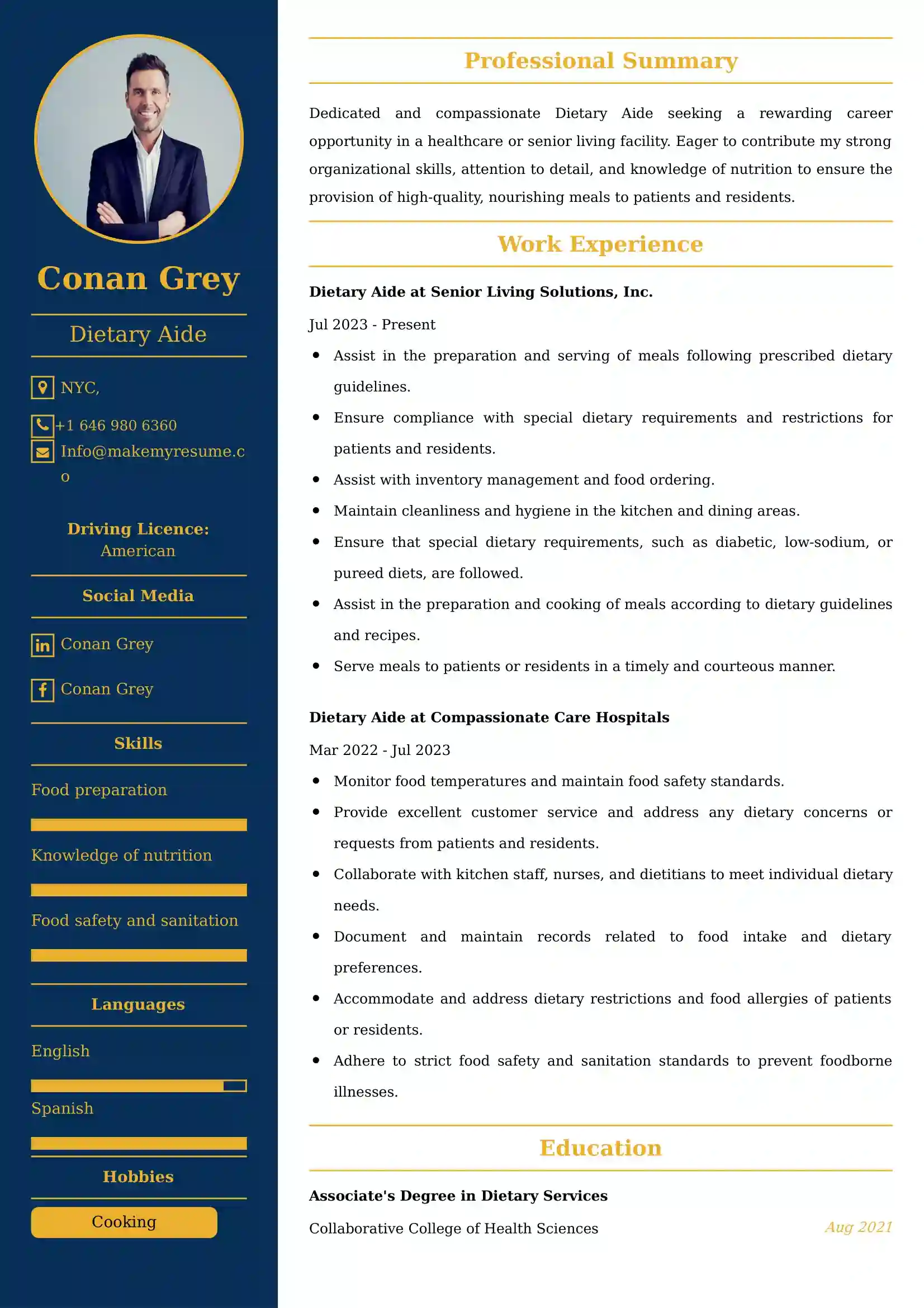 Best Dietician Resume Examples for UK