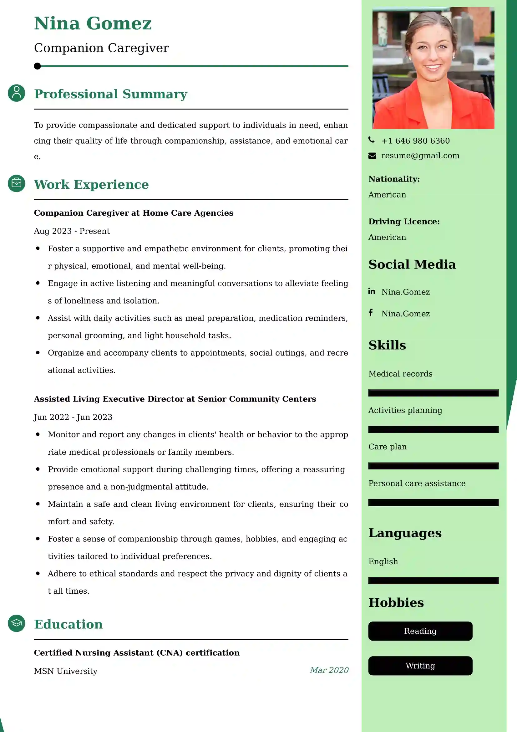 Best Direct Support Professional Resume Examples for UK