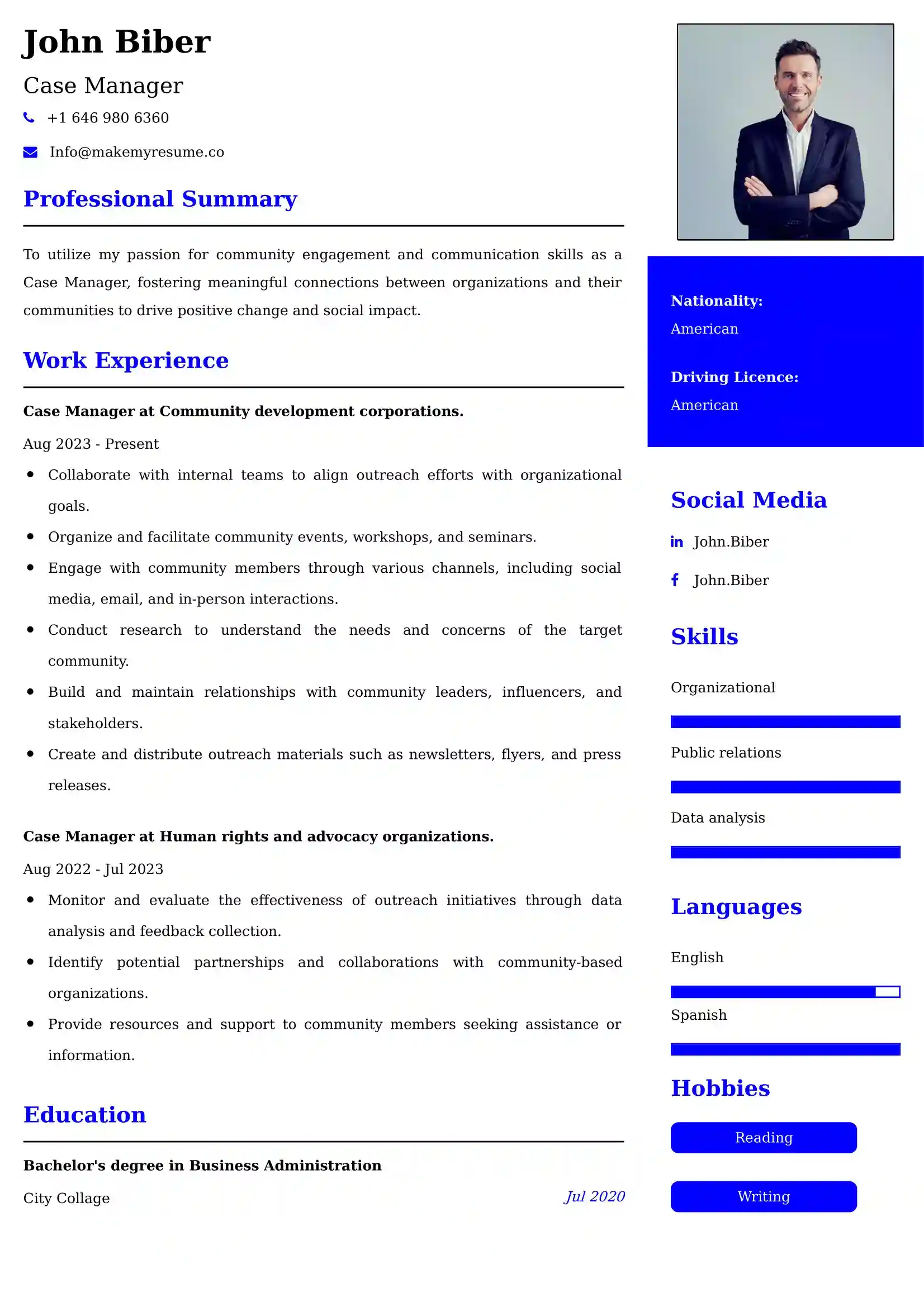 Best Case Manager Resume Examples for UK