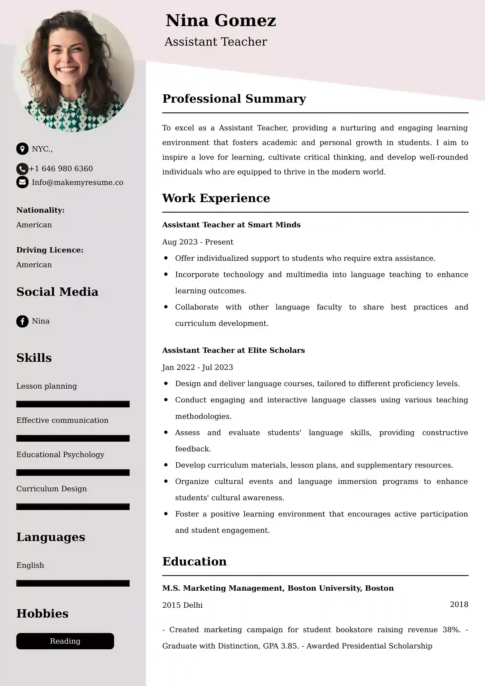 60+ Professional Teaching Resume Examples, Latest Format