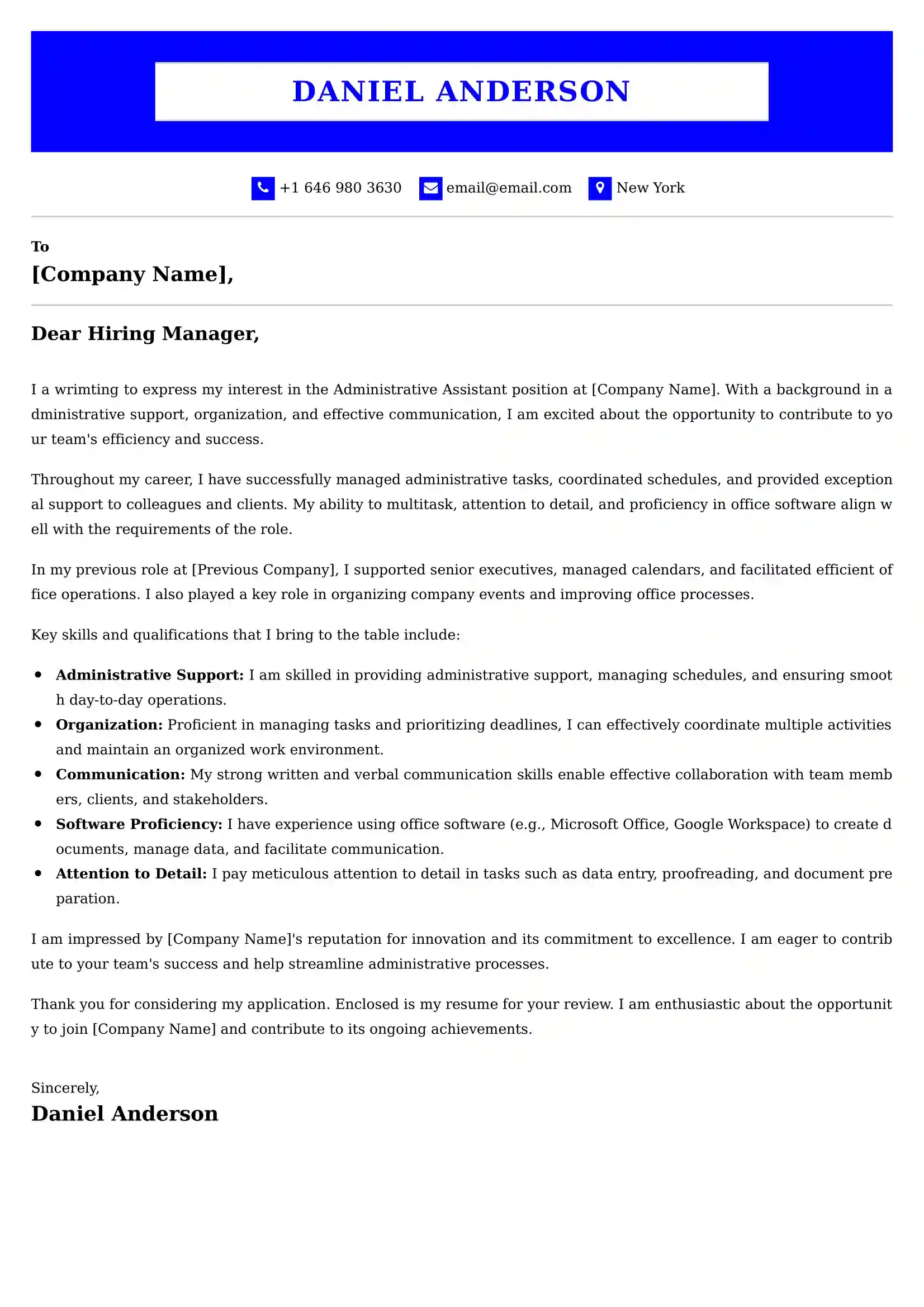 Administrative Assistant Cover Letter Examples UK - Tips and Guide