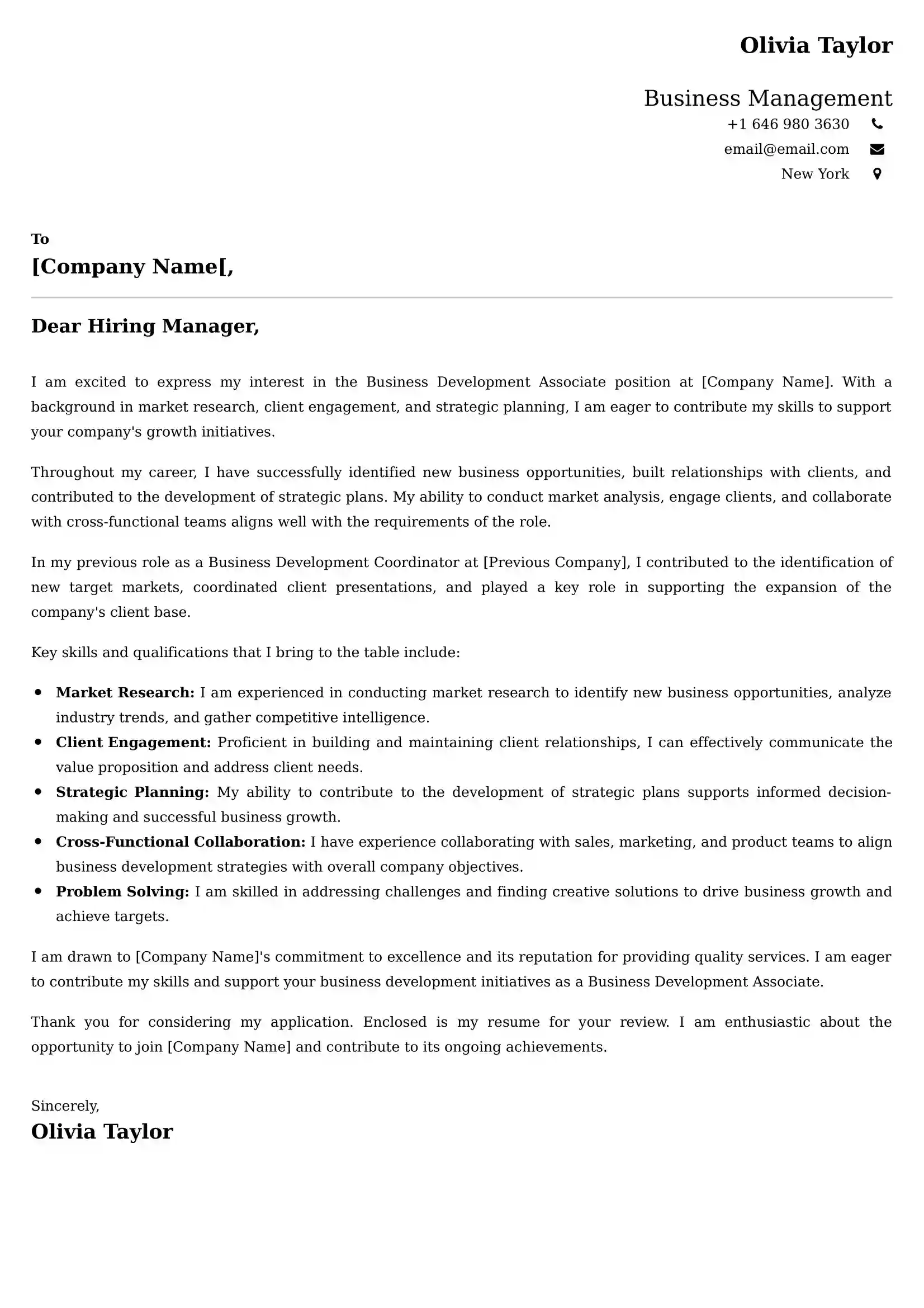 Business Management Cover Letter Examples UK - Tips and Guide